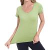 imageBIG ELEPHANT 2 Pcs Womens Basic Short Sleeve TShirts UPF 50 Slim Fit Crew Neck Solid Tops for Daily WearTravelSportsCaramel Orange and Matcha Green