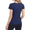 imageBIG ELEPHANT 2 Pcs Womens Basic Short Sleeve TShirts UPF 50 Slim Fit Crew Neck Solid Tops for Daily WearTravelSportsNavy Blue and Extreme Gray