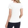 imageBIG ELEPHANT 2 Pcs Womens Basic Short Sleeve TShirts UPF 50 Slim Fit Crew Neck Solid Tops for Daily WearTravelSportsWhite and White