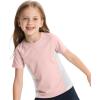 imageBIG ELEPHANT 3Pack Kids Short Sleeve TShirts Breathable UPF 50 QuickDry Mesh Solid Tees for Boys ampamp GirlsSakura Pink  Pink  Lotus Purple