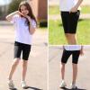 imageBIG ELEPHANT 4 Packs Girls Athletic Bike Shorts Dance Yoga Running Soccer Kids Compression Shorts with PocketsBlackblackblackblack