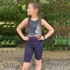 imageBIG ELEPHANT 4 Packs Girls Athletic Bike Shorts Dance Yoga Running Soccer Kids Compression Shorts with PocketsBlacknavy Bluebluepink