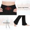 imageBIG ELEPHANT Girls Fleece Lined Flare Leggings High Waisted Athletic Bell Bottom Pants for KidsBlack