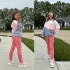 imageBIG ELEPHANT Girls Quick Dry Active Athletic Joggers Kids Pullon Lounge Joggers with PocketPink