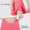 imageBIG ELEPHANT Girls Skorts  2in1 Flowy Shorts with Builtin Liner and Pockets Elastic Waist for Sports Dance SchoolBlackDark GrayPeach Pink
