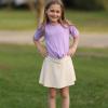 imageBIG ELEPHANT Girls Skorts  2in1 Flowy Shorts with Builtin Liner and Pockets Elastic Waist for Sports Dance SchoolBlackDark GrayWhite