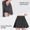 imageBIG ELEPHANT Girls Skorts  2in1 Flowy Shorts with Builtin Liner and Pockets Elastic Waist for Sports Dance SchoolBlackDark GrayWhite