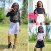 imageBIG ELEPHANT Girls Skorts  2in1 Flowy Shorts with Builtin Liner and Pockets Elastic Waist for Sports Dance SchoolBlackGrayBlue
