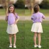 imageBIG ELEPHANT Girls Skorts  2in1 Flowy Shorts with Builtin Liner and Pockets Elastic Waist for Sports Dance SchoolBlueWhiteOrange