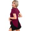 imageBIG ELEPHANT Womens 2 Pcs Summer Short Sleeve TShirts Casual Sports Tops for Beach Vacation Yoga with Side Slit DesignDark Blue and Wine Red