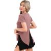 imageBIG ELEPHANT Womens 2 Pcs Summer Short Sleeve TShirts Casual Sports Tops for Beach Vacation Yoga with Side Slit DesignDark Grey and Brick Red