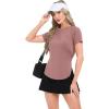 imageBIG ELEPHANT Womens 2 Pcs Summer Short Sleeve TShirts Casual Sports Tops for Beach Vacation Yoga with Side Slit DesignDark Grey and Brick Red