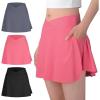 imageBIG ELEPHANT Girls Skorts  2in1 Flowy Shorts with Builtin Liner and Pockets Elastic Waist for Sports Dance SchoolBlackDark GrayPeach Pink