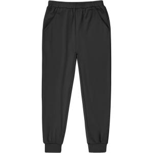 imageBIG ELEPHANT Girls Quick Dry Active Athletic Joggers Kids Pullon Lounge Joggers with PocketBlack