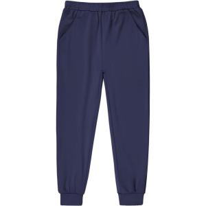 imageBIG ELEPHANT Girls Quick Dry Active Athletic Joggers Kids Pullon Lounge Joggers with PocketDark Blue