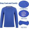 imageBIG ELEPHANT 3 Pack Boys Long Sleeve Rashguard  UPF 50QuickDry Athletic Shirts for Youth Breathable Crew NeckGreenNavy BlueSky Blue