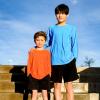 imageBIG ELEPHANT 3 Pack Boys Long Sleeve Rashguard  UPF 50QuickDry Athletic Shirts for Youth Breathable Crew NeckOrangeLight GrayTurquoise Green