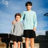 imageBIG ELEPHANT 3 Pack Boys Long Sleeve Rashguard  UPF 50QuickDry Athletic Shirts for Youth Breathable Crew NeckOrangeLight GrayTurquoise Green