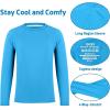 imageBIG ELEPHANT 3 Pack Boys Long Sleeve Rashguard  UPF 50QuickDry Athletic Shirts for Youth Breathable Crew NeckTurquoise GreenSky BlueMist Blue