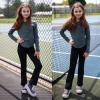 imageBIG ELEPHANT 3 Pack Girls Athletic Shirts Long Sleeve Trendy Kids Active Yoga Tees Cute Tops for Teen GirlsBlack Dark Gray Purple