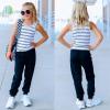 imageBIG ELEPHANT 3 Pack Girls Joggers with Pockets High Waisted Kids Athletic Pants for Yoga RunningBlackpinkpurple