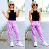 imageBIG ELEPHANT 3 Pack Girls Joggers with Pockets High Waisted Kids Athletic Pants for Yoga RunningBlackpinkpurple