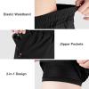 imageBIG ELEPHANT 3 Pcs Girls Athletic Shorts with Liner Quick Dry Sports Shorts with Zipper Pockets for Running Soccer CyclingBlackdark Greypink