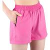 imageBIG ELEPHANT 3 Pcs Girls Athletic Shorts with Liner Quick Dry Sports Shorts with Zipper Pockets for Running Soccer CyclingBlackpinkpurple