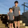 imageBIG ELEPHANT 4 Pack Boys Athletic Short TShirts UPF 50 Sun Protection Rash Guard Shirts QuickDryMoistureWickingBlackRedGrayNavy Blue