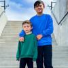 imageBIG ELEPHANT Boys Crewneck Sweatshirt Youth Fleece Sweatshirts Long Sleeve Basic Pullover Soft Warm Thin Fleece for KidsBlue