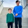 imageBIG ELEPHANT Boys Crewneck Sweatshirt Youth Fleece Sweatshirts Long Sleeve Basic Pullover Soft Warm Thin Fleece for KidsBlue