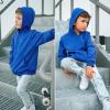 imageBIG ELEPHANT Boys Hooded Sweatshirt Fleece Pullover Hoodies Long Sleeve Warm Hoodie Sweatshirts with Pocket for KidsBlue