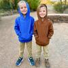imageBIG ELEPHANT Boys Hooded Sweatshirt Fleece Pullover Hoodies Long Sleeve Warm Hoodie Sweatshirts with Pocket for KidsBrown