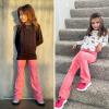 imageBIG ELEPHANT Girls Flare Leggings Kids Bell Bottoms High Waisted Bootcut Yoga Dance Flared PantsBlackDark GrayPink