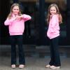 imageBIG ELEPHANT Girls Flare Leggings Kids Bell Bottoms High Waisted Bootcut Yoga Dance Flared PantsBlackLight GreenYellow
