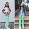 imageBIG ELEPHANT Girls Flare Leggings Kids Bell Bottoms High Waisted Bootcut Yoga Dance Flared PantsLight Green