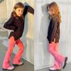 imageBIG ELEPHANT Girls Flare Leggings Kids Bell Bottoms High Waisted Bootcut Yoga Dance Flared PantsNavy BluePinkBlue