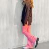 imageBIG ELEPHANT Girls Flare Leggings Kids Bell Bottoms High Waisted Bootcut Yoga Dance Flared PantsPink