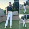imageBIG ELEPHANT Girls Flare Leggings Kids Bell Bottoms High Waisted Bootcut Yoga Dance Flared PantsWhite