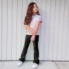 imageBIG ELEPHANT Girls Flare Leggings with Pockets Kids Bootcut Yoga Pants High Waisted Bell Bottoms for DanceBlack