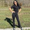 imageBIG ELEPHANT Girls Flare Leggings with Pockets Kids Bootcut Yoga Pants High Waisted Bell Bottoms for DanceBlack