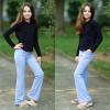 imageBIG ELEPHANT Girls Flare Leggings with Pockets Kids Bootcut Yoga Pants High Waisted Bell Bottoms for DanceBlackbluegreen