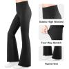 imageBIG ELEPHANT Girls Flare Leggings with Pockets Kids Bootcut Yoga Pants High Waisted Bell Bottoms for DanceBlackdark Graylight Gray