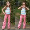 imageBIG ELEPHANT Girls Flare Leggings with Pockets Kids Bootcut Yoga Pants High Waisted Bell Bottoms for DanceBlackpinkpurple