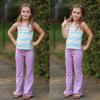 imageBIG ELEPHANT Girls Flare Leggings with Pockets Kids Bootcut Yoga Pants High Waisted Bell Bottoms for DanceBlackpinkpurple