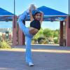 imageBIG ELEPHANT Girls Flare Leggings with Pockets Kids Bootcut Yoga Pants High Waisted Bell Bottoms for DanceBlue