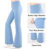 imageBIG ELEPHANT Girls Flare Leggings with Pockets Kids Bootcut Yoga Pants High Waisted Bell Bottoms for DanceBlue