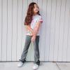 imageBIG ELEPHANT Girls Flare Leggings with Pockets Kids Bootcut Yoga Pants High Waisted Bell Bottoms for DanceDark Gray