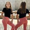 imageBIG ELEPHANT Girls Flare Leggings with Pockets Kids Bootcut Yoga Pants High Waisted Bell Bottoms for DancePink