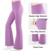 imageBIG ELEPHANT Girls Flare Leggings with Pockets Kids Bootcut Yoga Pants High Waisted Bell Bottoms for DancePurple